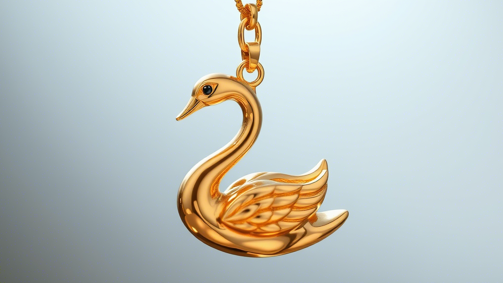 天鹅黄金吊坠图片大全